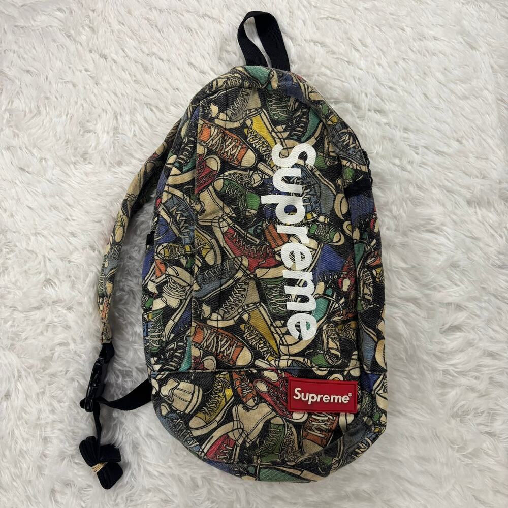 Supreme Sneaker Print Sling Bag Canvas Crossbody Chest Pack Streetwear OS